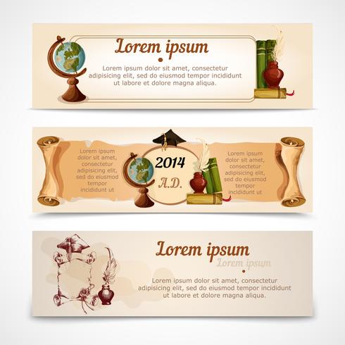 Graduation banners set vector