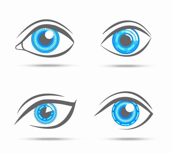 Eyes icons cyber vector