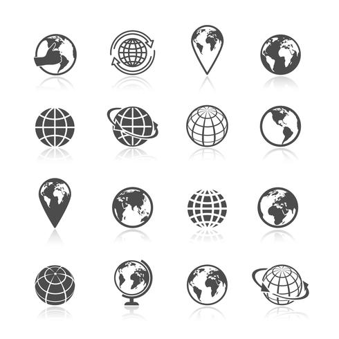 Iconos de la tierra del globo vector