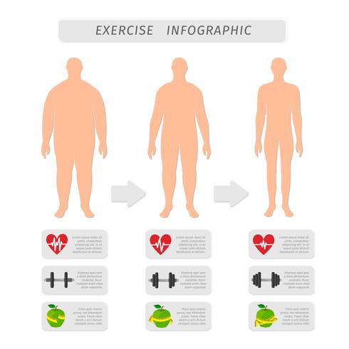 Fitness ejercicio progreso infografía vector