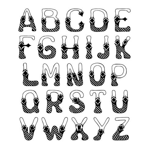 Sketch alphabet font vector