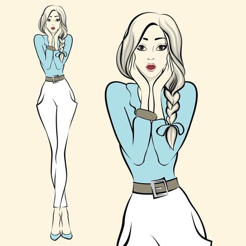 Sexy woman emotion vector