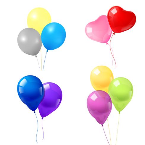 Colorful balloons icons composition vector