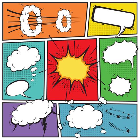 Comic speech bubbles vector