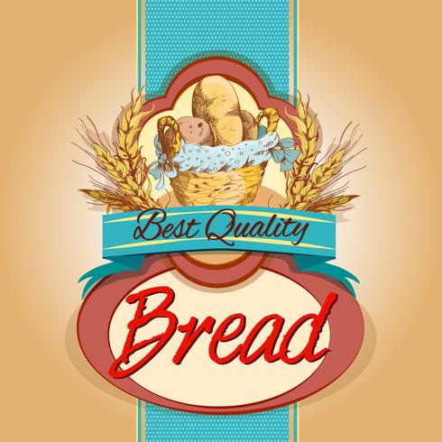 Bread pack label vector