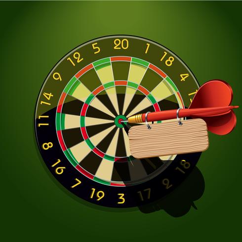 Dartboard with dart and blank table vector