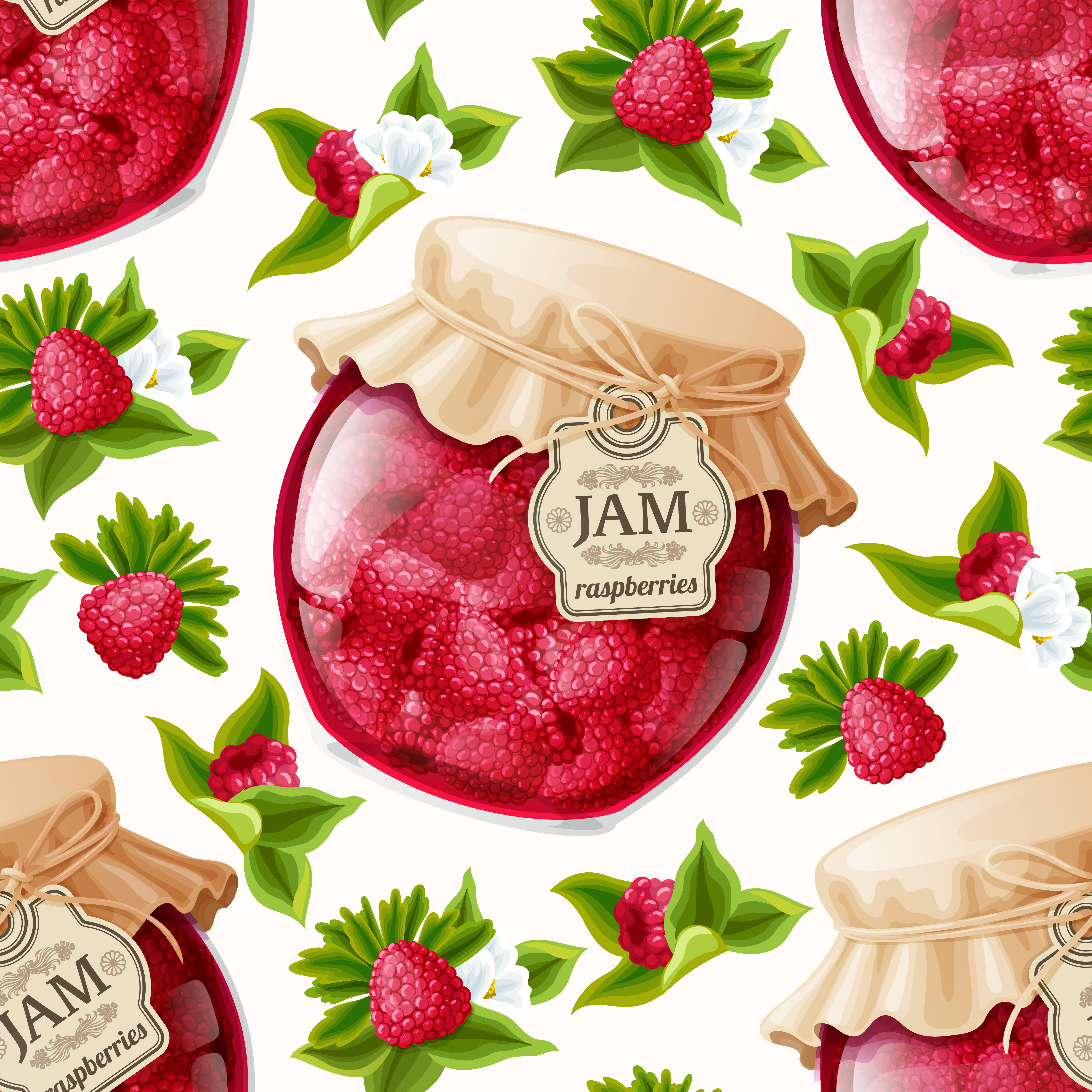 Download Raspberry jam seamless pattern - Download Free Vectors, Clipart Graphics & Vector Art