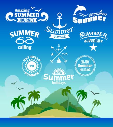 Summer element label vector