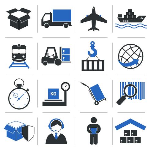 Iconos de servicios logísticos vector