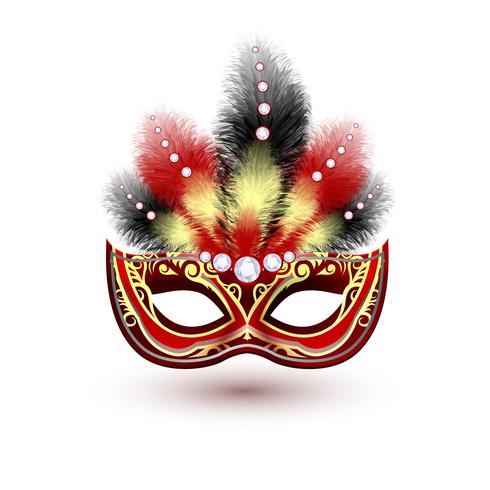 Venetian carnival mask emblem vector