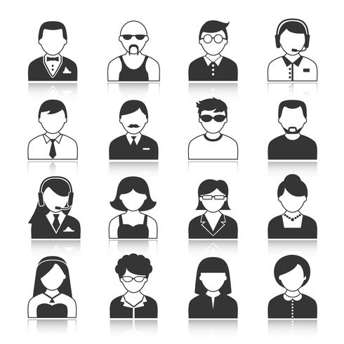 Avatar Characters Icons Set vector