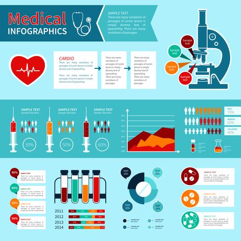 Flat medical infographics vector