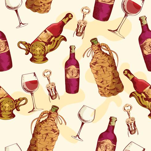Wine seamless pattern vector