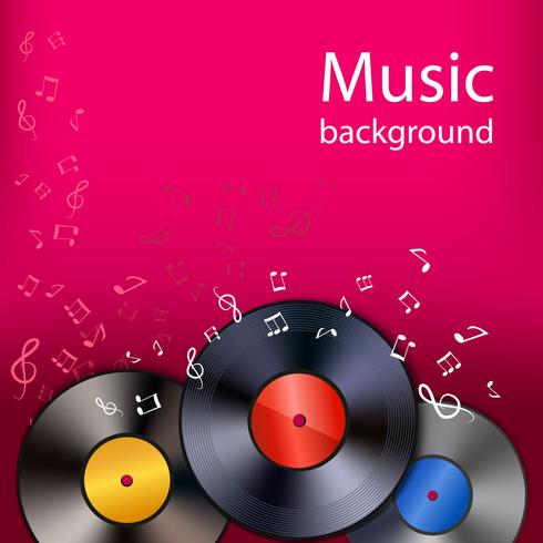 Vinyl music background vector