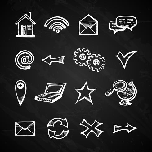 Internet chalkboard icons vector