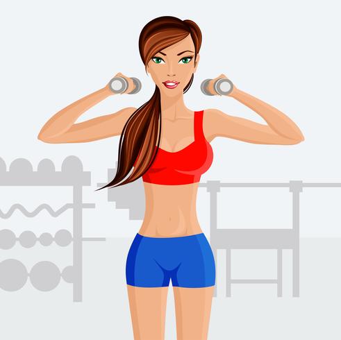 Young sexy woman fitness vector