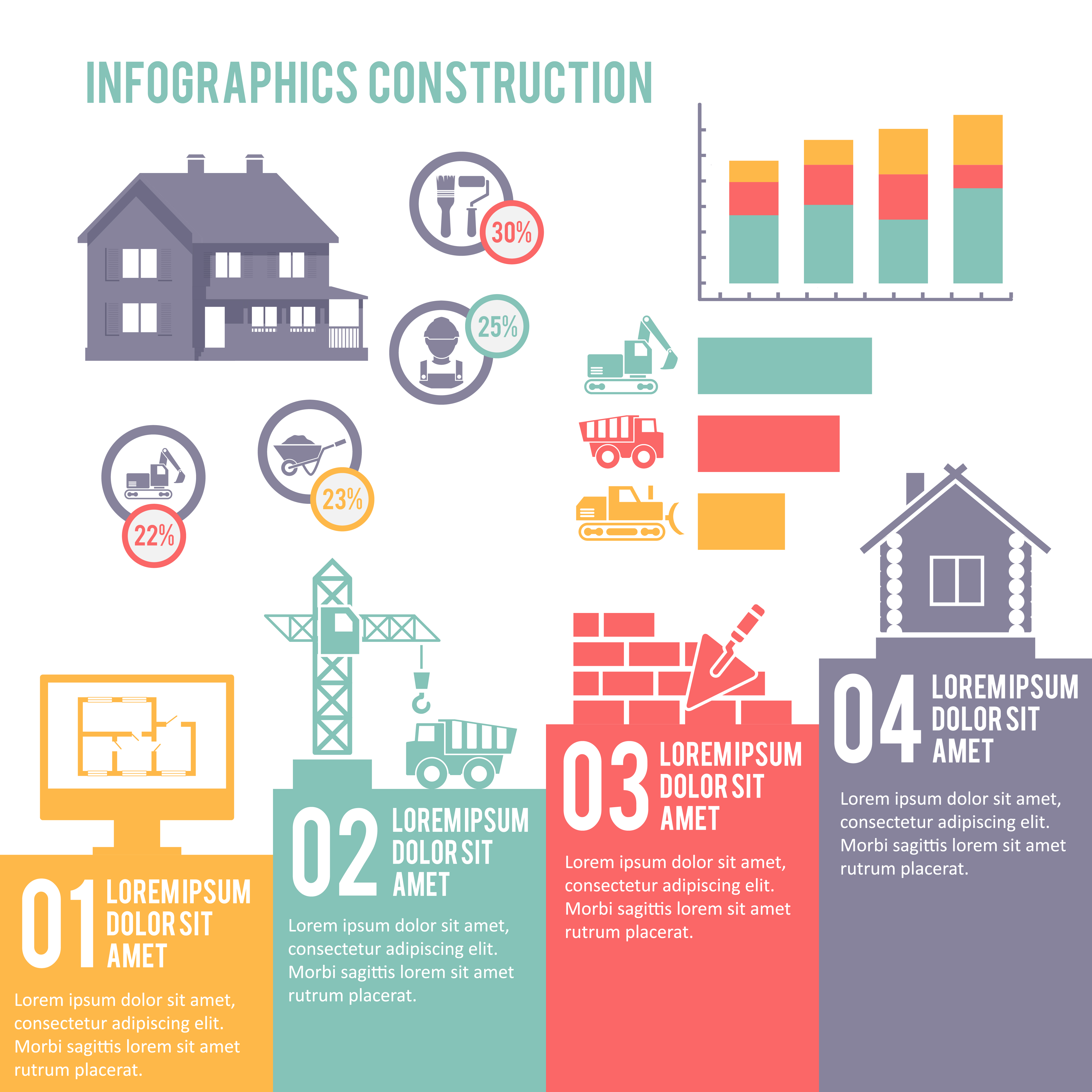 Jeu d'infographie de construction Telecharger Vectoriel Gratuit