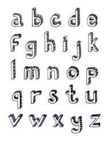 Sketch alphabet small letters vector