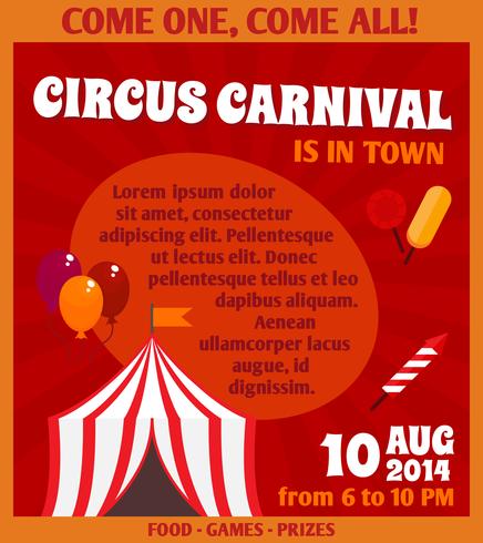 Circus advertising poster vector