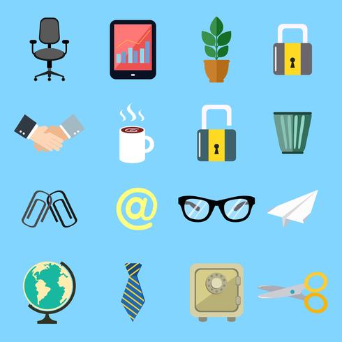 Business Flat Icons Set vector