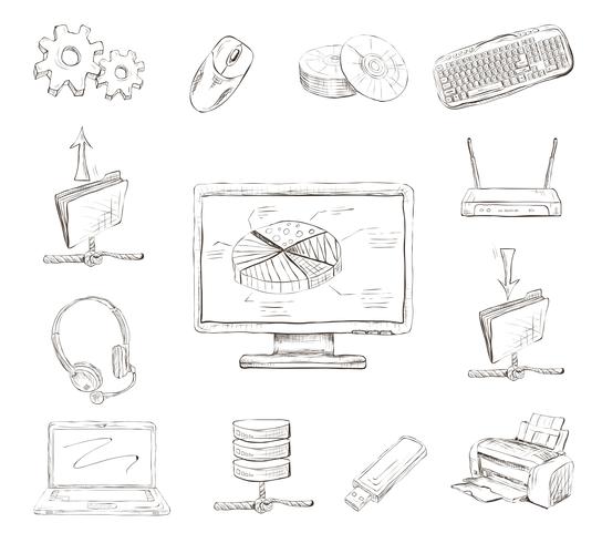 Business Computer Icons Set vector