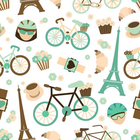 Bicycle seamless pattern vector