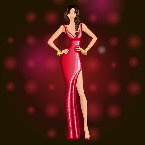 Glamorous dancing party girl vector