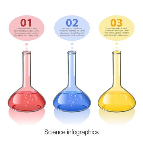 Frascos de laboratorio de infografías. vector