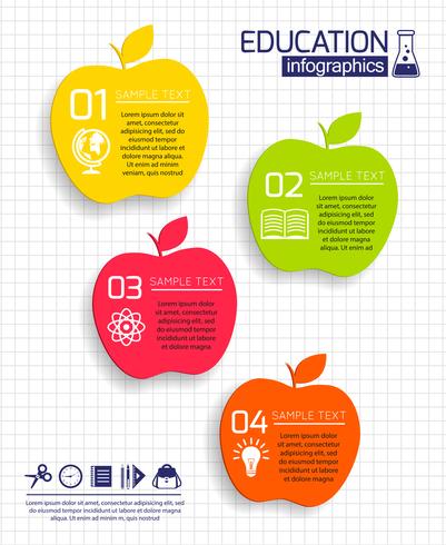 Infografía de manzana educación vector