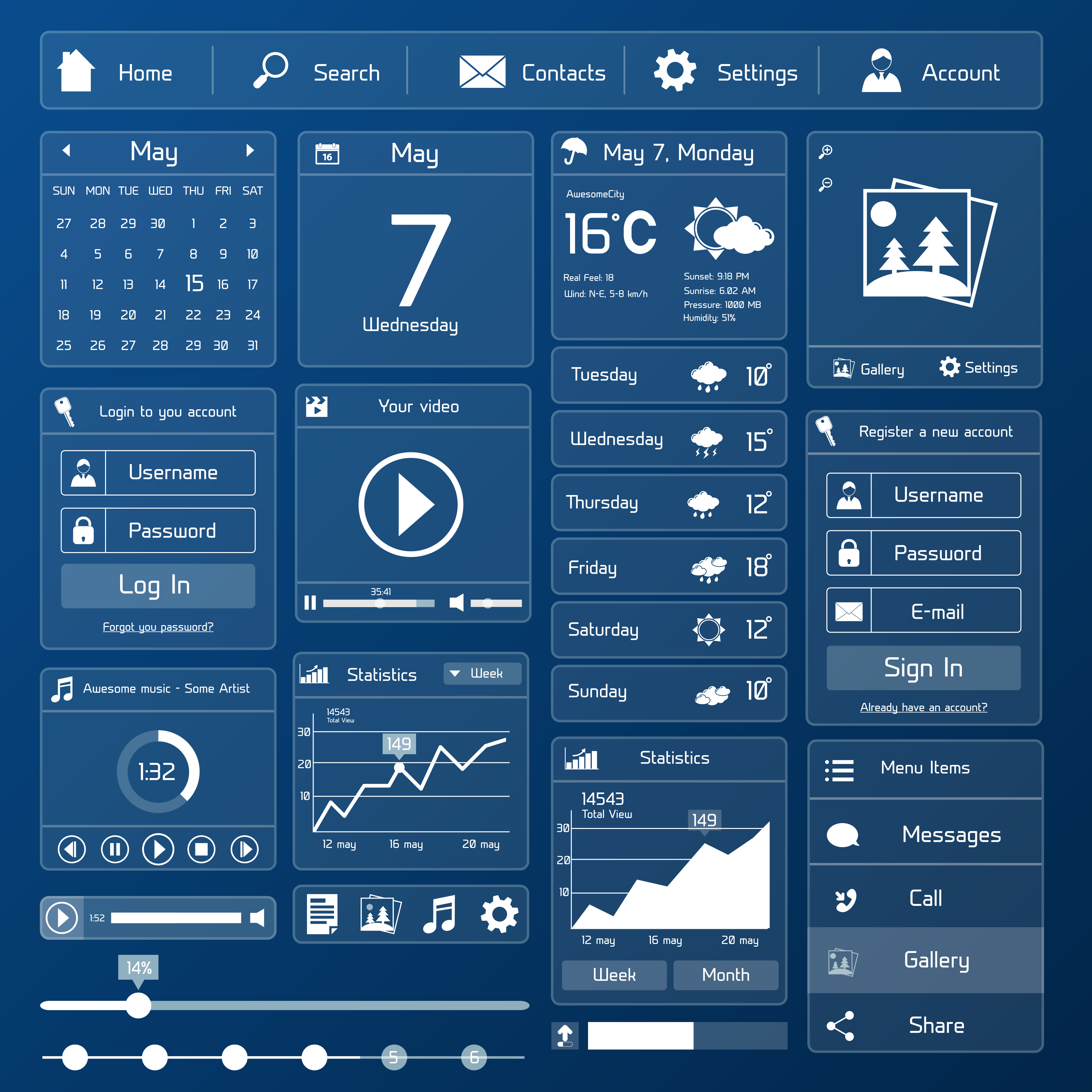 Flat User Interface Template 460524 Vector Art At Vecteezy