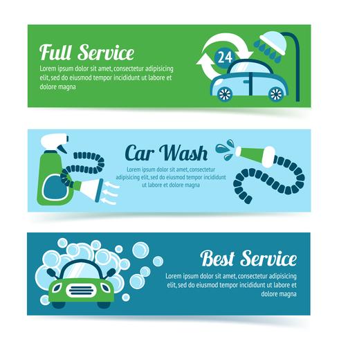 Car wash banners vector