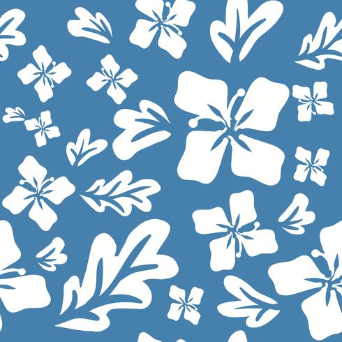 Tropical summer flowers seamless pattern vector