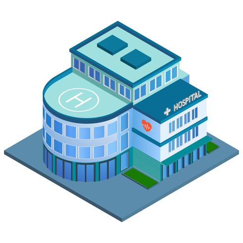 Hospital building isometric vector