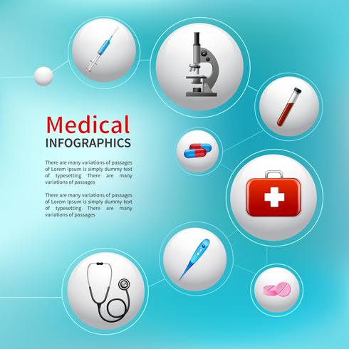 Infografía de burbuja médica vector