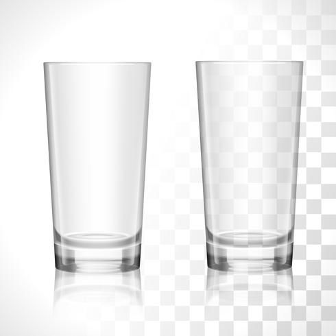 Empty glasses set vector