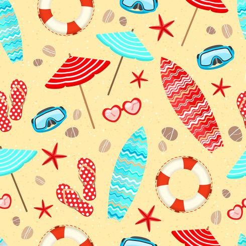 Seamless summer holiday pattern vector