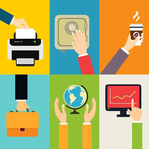 Business hands icons vector