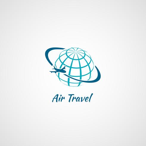 Airplane icon globe vector