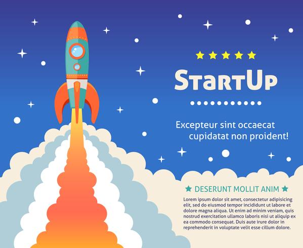 Rocket start background vector