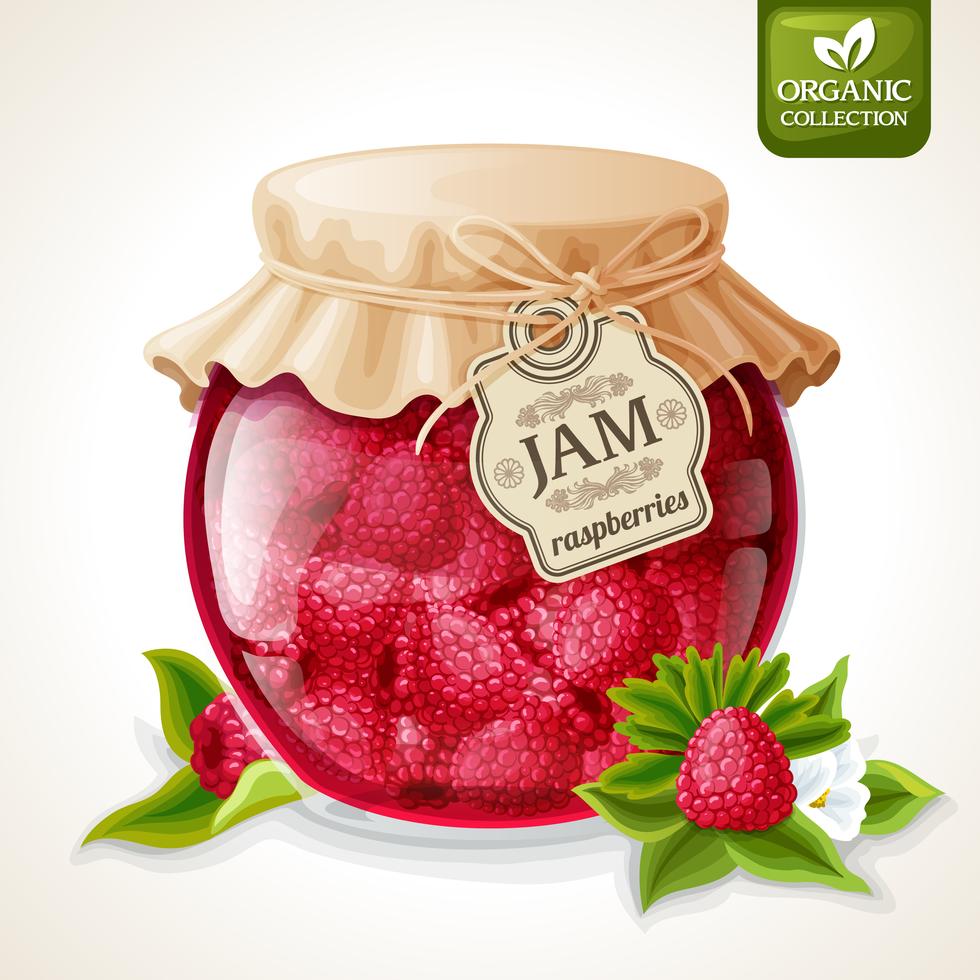 Raspberry jam jar 460663 Vector Art at Vecteezy
