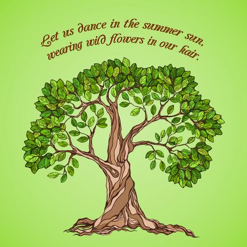 Summer tree poster vector