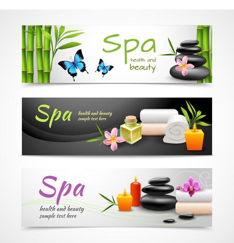 Realistic spa banners vector