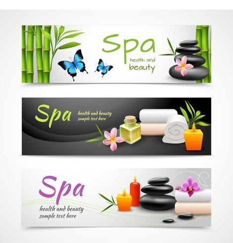 Realistic spa banners vector