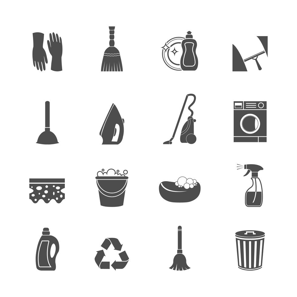 Cleaning icon set 460711 Vector Art at Vecteezy