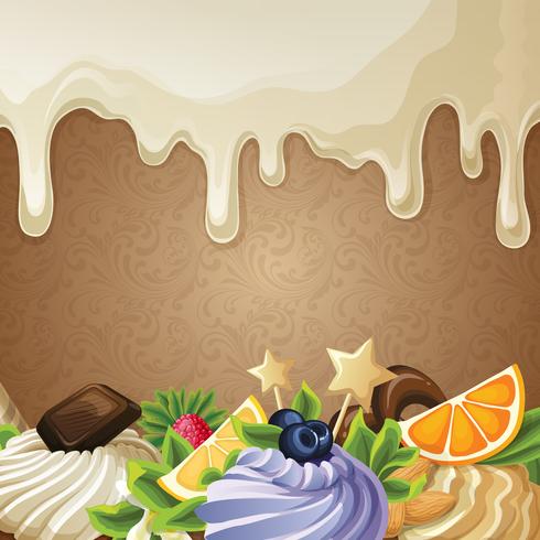 White chocolate sweets background vector