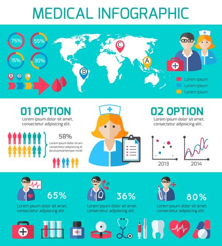 Infografía de iconos médicos vector