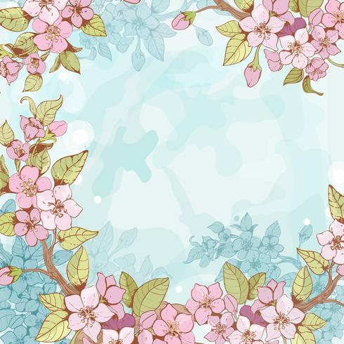 Fondo de marco de rama de Sakura vector