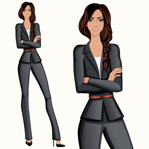 Estilo de negocios atractiva mujer segura vector