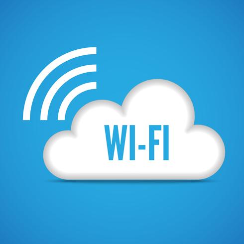 Icono de emblema de nube de Wi-Fi vector