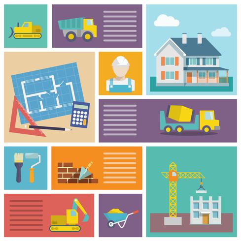 Construction icons set vector